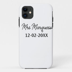 simple minimal monogram mrs Mr name date year Thro Case-Mate iPhone Case