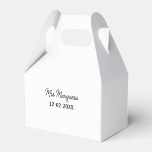 simple minimal monogram mrs Mr name date year Thro Favour Box