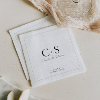 Simple Minimal Monogram Wedding Napkin