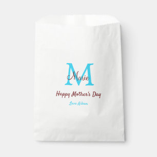 simple minimal mother's day blue monogram pink nam favour bags
