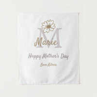 simple minimal mother's day monogram golden gray f