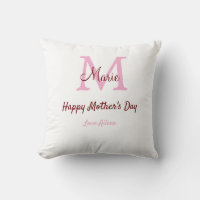 simple minimal mother's day monogram pink name tex