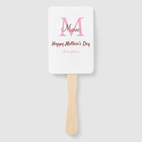 simple minimal mother's day monogram pink name tex
