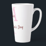 simple minimal mother's day monogram pink name tex latte mug<br><div class="desc">beautiful design</div>