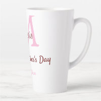 simple minimal mother's day monogram pink name tex