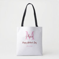simple minimal mother's day monogram pink name tex