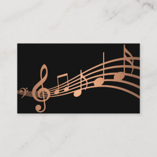 Simple Minimal Musical Notes Business Card