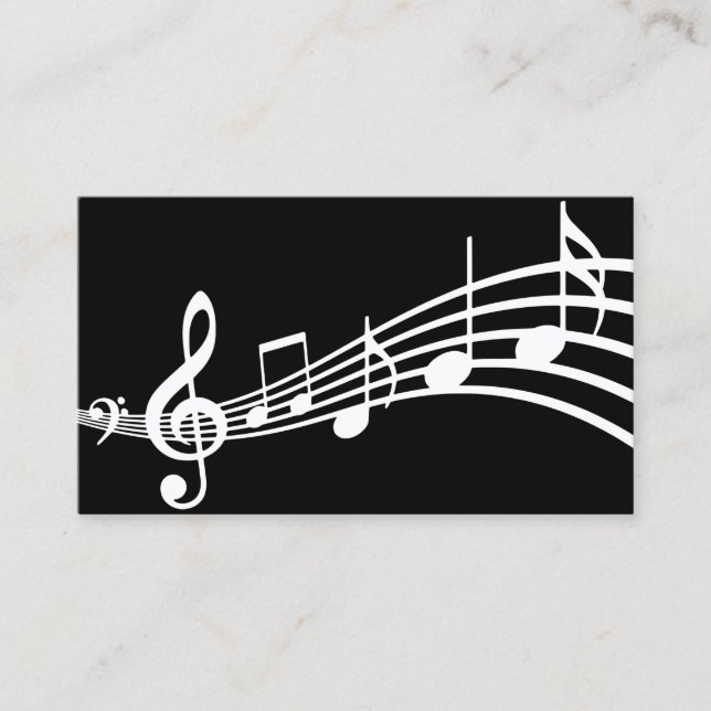 Simple Minimal Musical Notes | Business Card (Front)