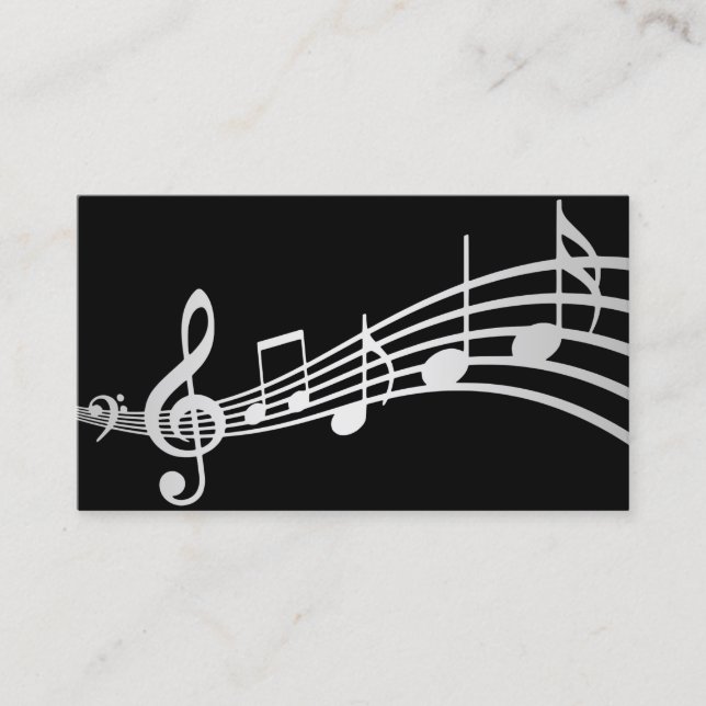 Simple Minimal Musical Notes | Business Card (Front)