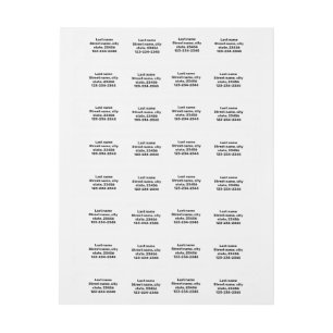 simple minimal name here custom shipping label