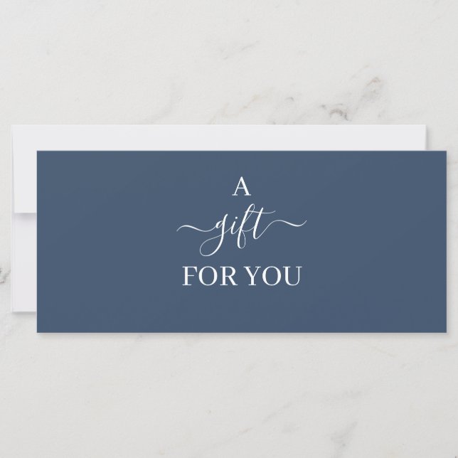 Simple Minimal Navy Blue Business Gift Certificate (Front)