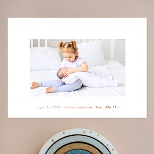 simple minimal newborn photo baby birth rose gold