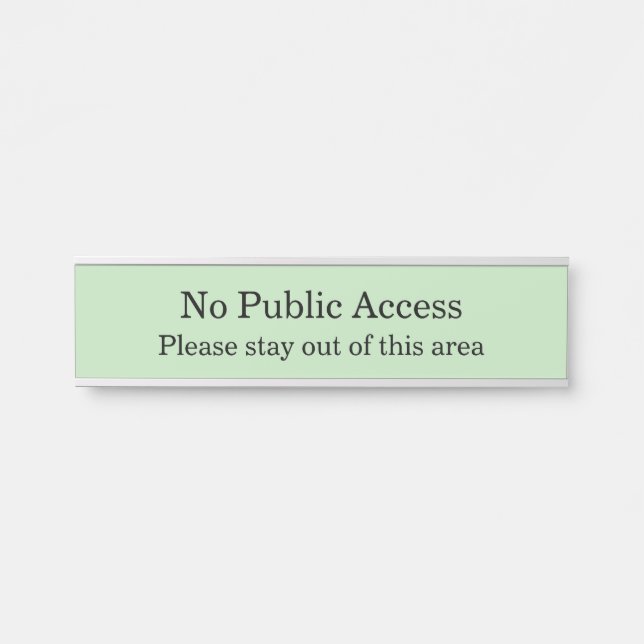 Simple & Minimal "No Public Access" Door Sign (Front)