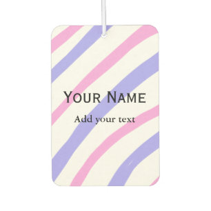 Simple minimal orange stripes watercolor add name car air freshener