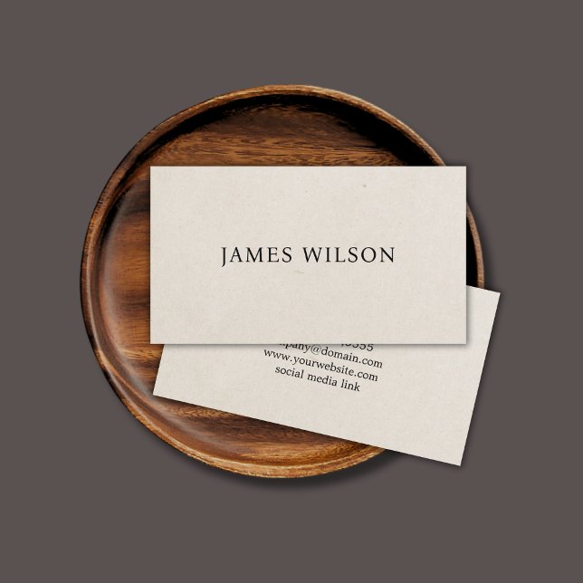 Simple Minimal Paper Texture Black Consultant Business Card (Creator Uploaded)