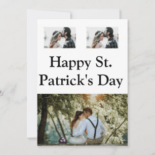 Simple minimal photo collage happy st. patricks da holiday card