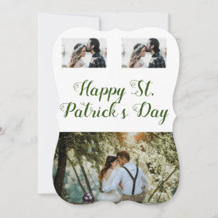 Simple minimal photo collage happy st. patricks da holiday card