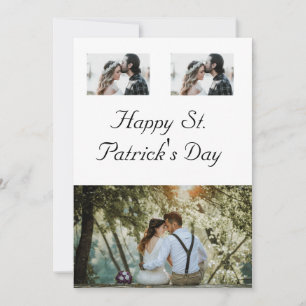 Simple minimal photo collage happy st. patricks da invitation