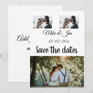 Simple minimal photo collage save the date invitat holiday card