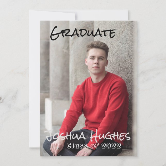 Simple Minimal Photo  Graduation Invitation (Front)