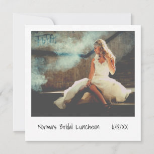 Simple Minimal Photo Modern Bridal Luncheon Invitation