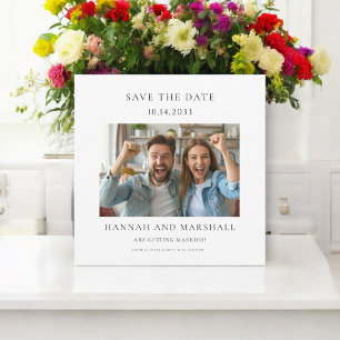 Simple minimal photo save the date invitation