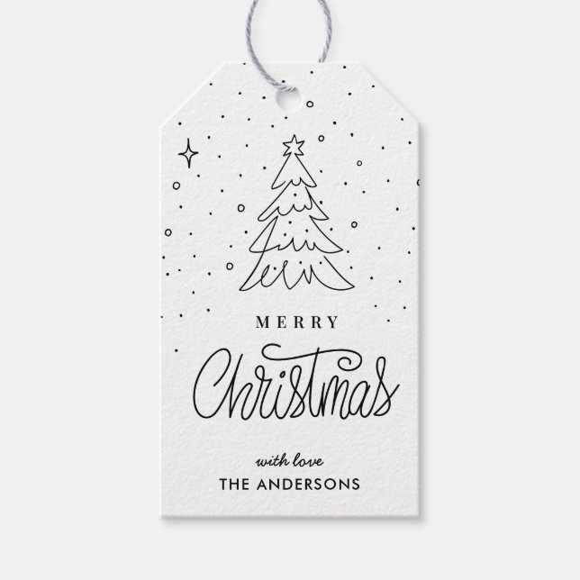 Simple Minimal Pine Tree Gift Tags (Front)
