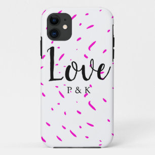 Simple minimal pink abstract love background name Case-Mate iPhone case