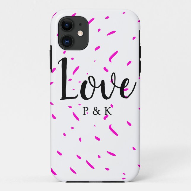 Simple minimal pink abstract love background name Case-Mate iPhone case (Back)