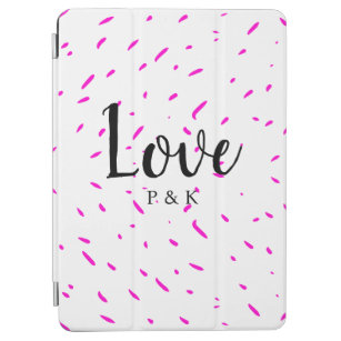 Simple minimal pink abstract love background name iPad air cover