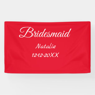 Simple minimal pink bridesmaid add name year text banner