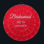 Simple minimal pink bridesmaid add name year text  dartboard<br><div class="desc">Design</div>