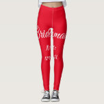 Simple minimal pink bridesmaid add name year text  leggings<br><div class="desc">Design</div>