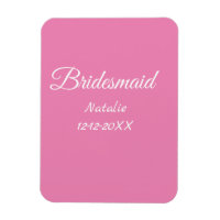 Simple minimal pink bridesmaid add name year text 