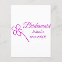 Simple minimal pink bridesmaid add name year text 