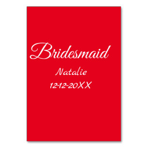 Simple minimal pink bridesmaid add name year text table number