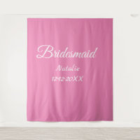 Simple minimal pink bridesmaid add name year text 