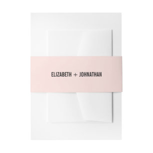 Simple & Minimal Pink Typography Wedding Invitation Belly Band