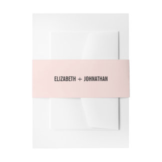Simple & Minimal Pink Typography Wedding Invitation Belly Band