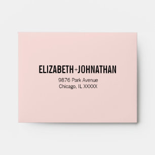 Simple & Minimal Pink Typography Wedding RSVP Envelope