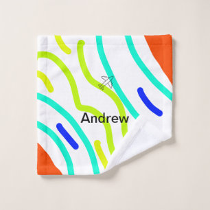 Simple minimal plane travel add your name beach fl bath towel set