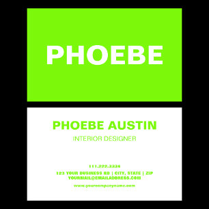 Simple Minimal Professional Fluo Green Lime Business Card