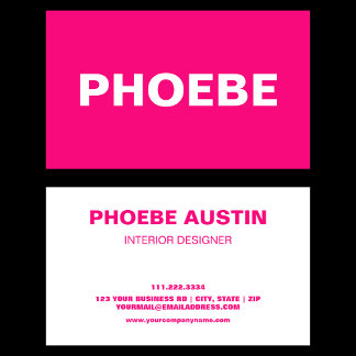 Simple Minimal Professional Fluo Pink Business Card