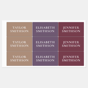 Simple Minimal Purple & Tan Add Your Name School