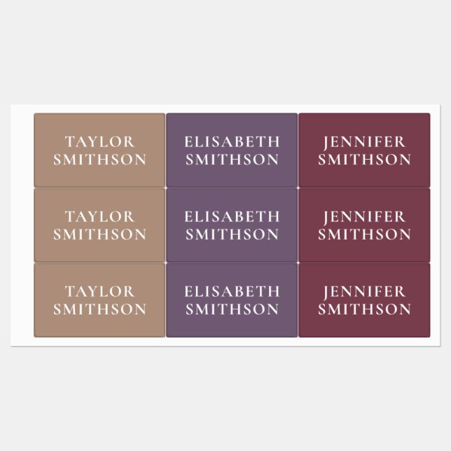   Simple Minimal Purple & Tan Add Your Name School (Sheet)