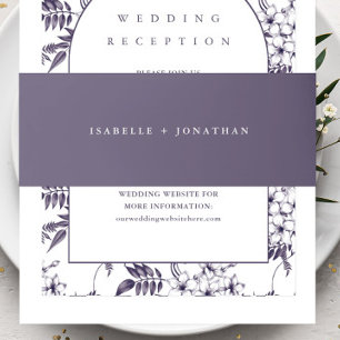 Simple Minimal Purple Wedding Invitation Belly Band