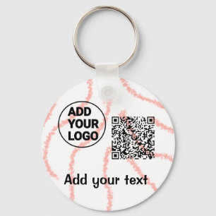 Simple minimal q r code add logo scan code name t key ring