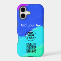 Simple minimal q r code add logo scan code name te