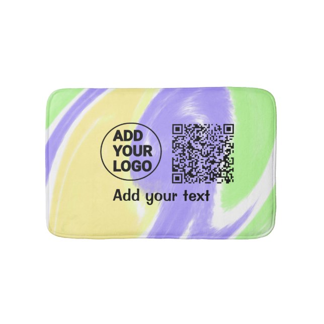 Simple minimal q r code add logo scan code name te bath mat (Front)