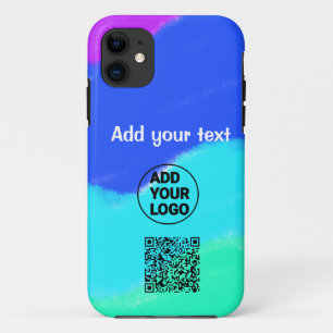 Simple minimal q r code add logo scan code name te Case-Mate iPhone case